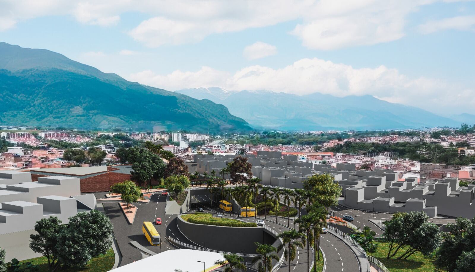 Imagen Render Nueva Intersección Corales / Alcaldía de Pereira