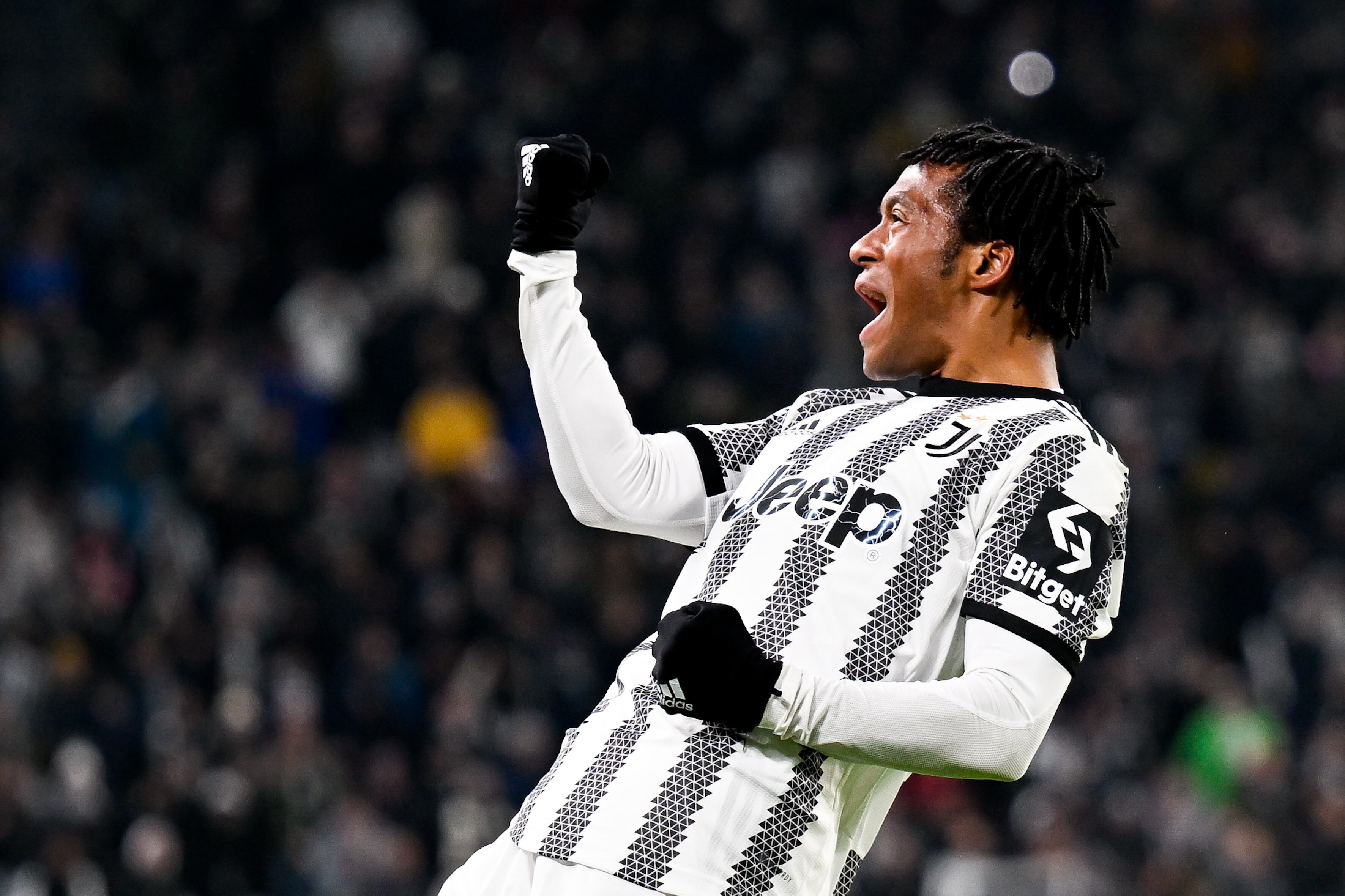 Juan Guillermo Cuadrado festeja su primer gol de la temporada. (Photo by Daniele Badolato - Juventus FC/Juventus FC via Getty Images)