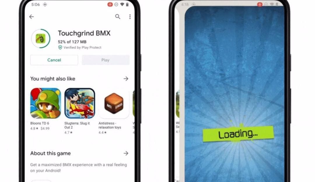 Nueva experiencia Google Play Store que permite jugar mientras el juego se descarga en segundo plano 