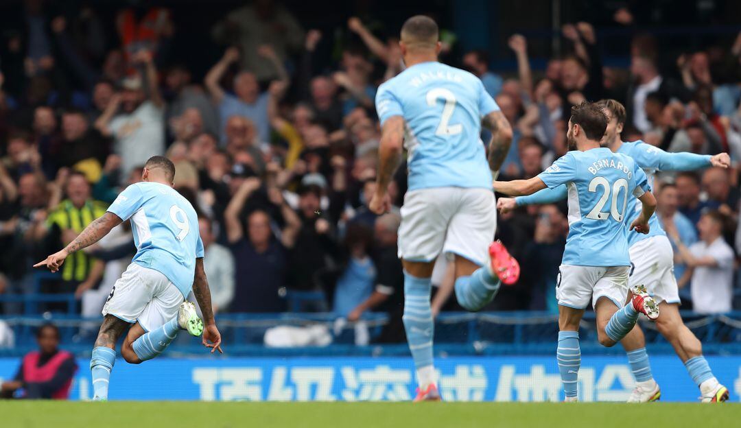 Gabriel Jesus festeja el gol del triunfo ante el Chelsea.