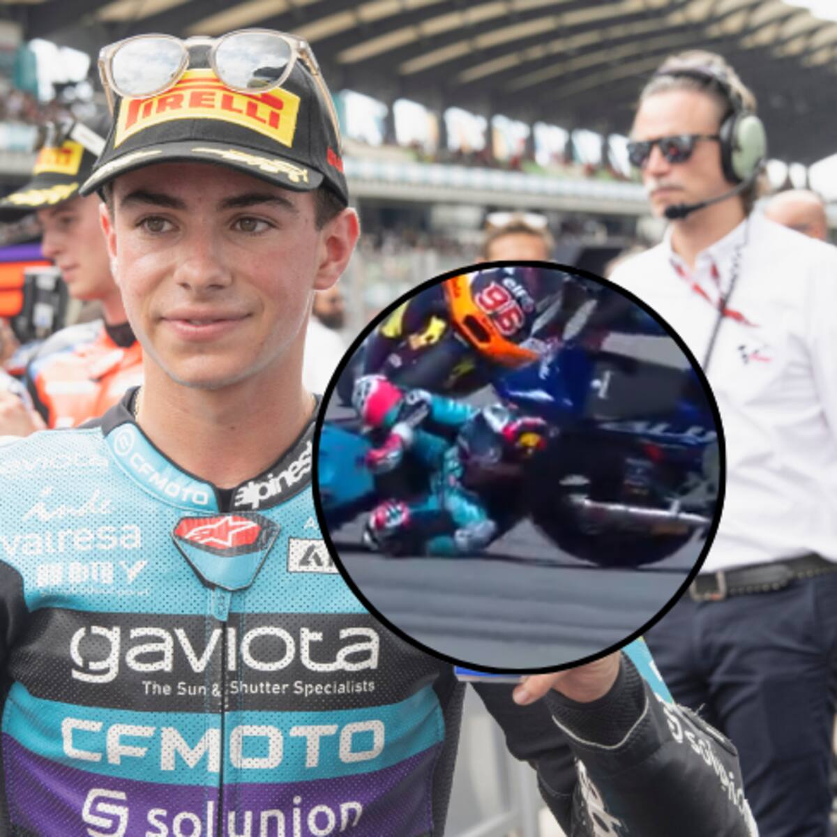 ¡Susto por David Alonso! Así fue la dura caída del piloto colombiano en Moto2: lo salvó el casco