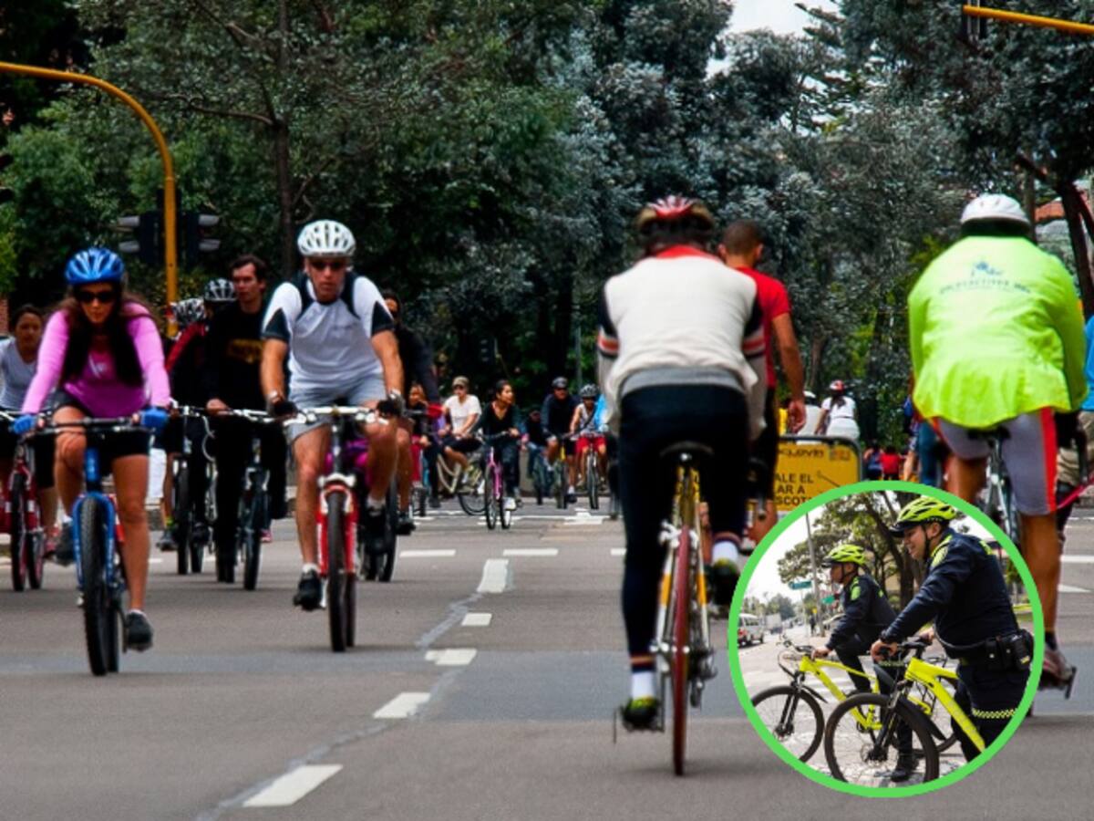 Policía refuerza seguridad en la ciclovía de los fines de semana en Bogotá