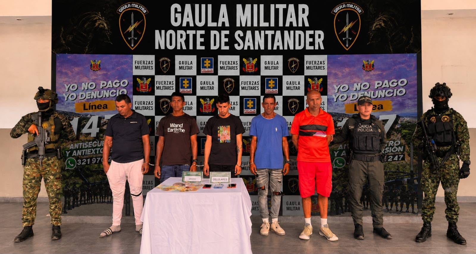 Operativo del Gaula Militar en la frontera deja cinco presuntos integrantes del Tren de Aragua capturados / Foto Ejercol