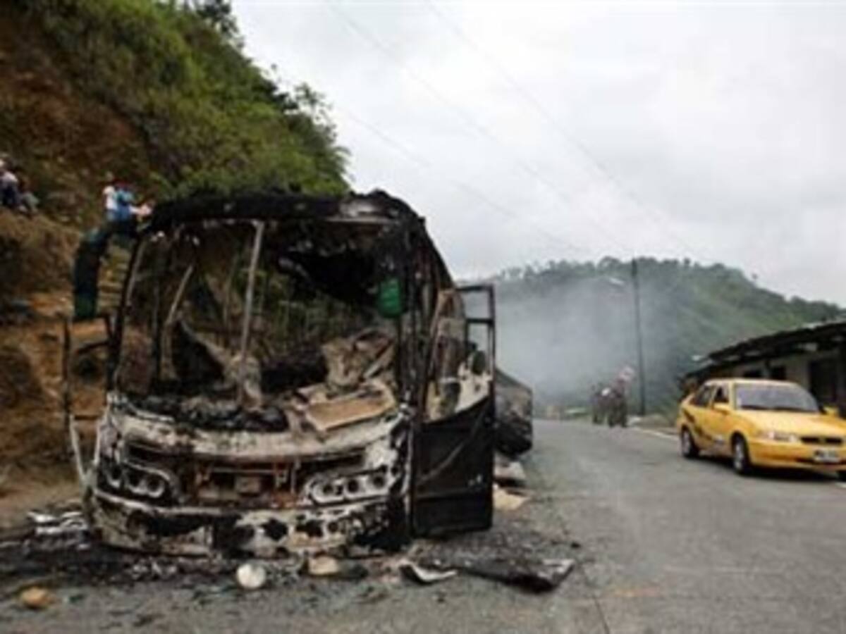 Otro ataque de las Farc al transporte en el norte de Antioquia