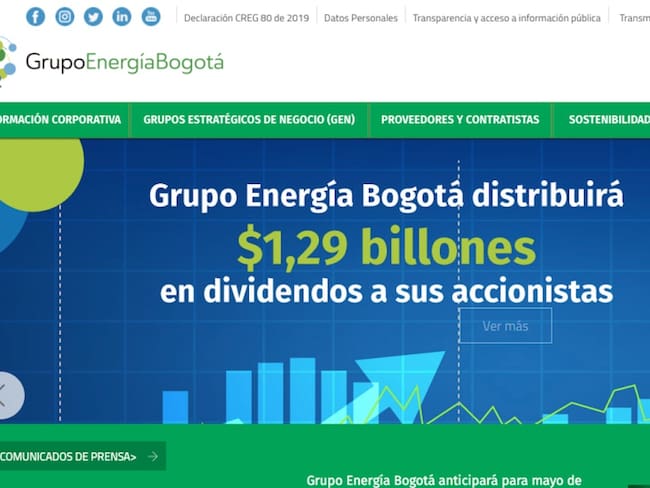 Grupo de Energía Bogotá anticipará pagos de dividendos