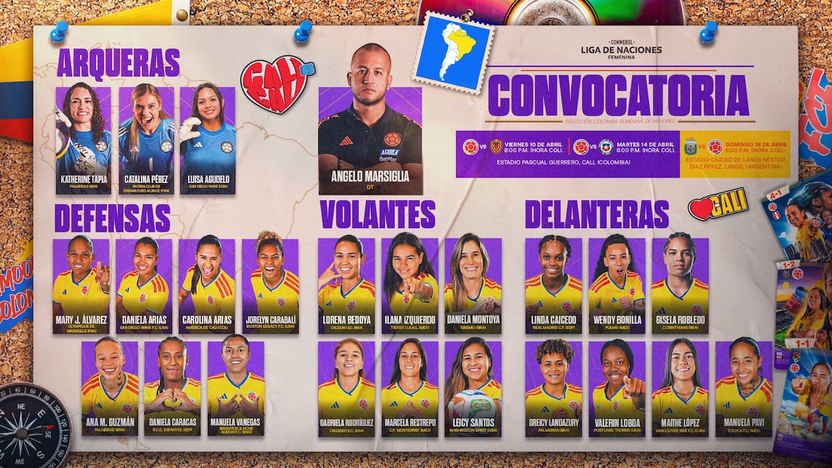 Convocatoria de la Selección Colombia Femenina para disputar la Liga de Naciones
