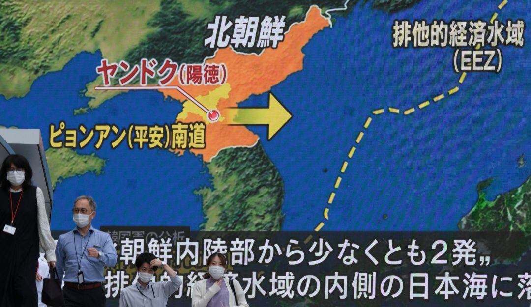 Lanzamiento de misiles por parte de Corea del Norte.