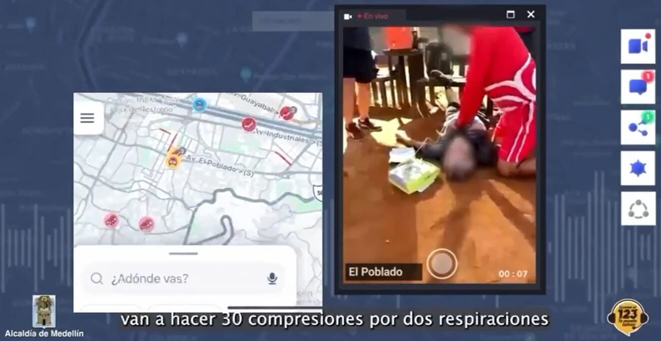 Foto tomada del video de atención de emergencia. Cortesía: Alcaldía de Medellín
