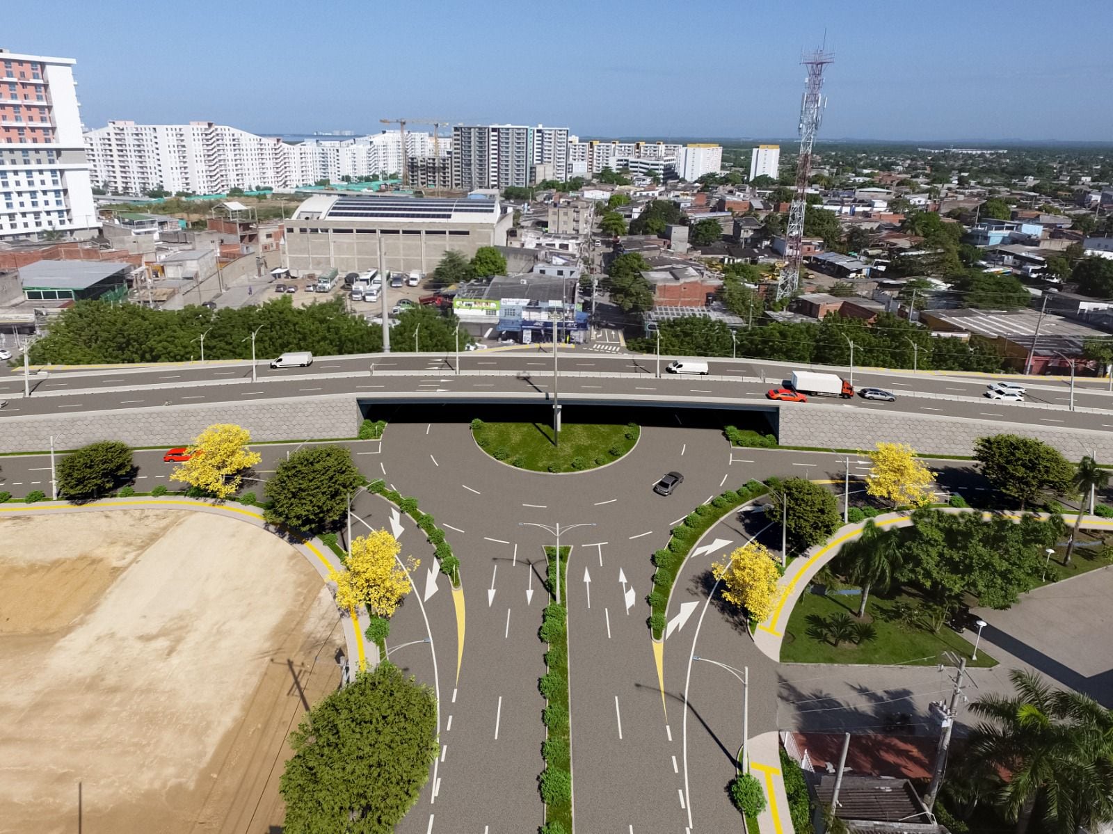 Render intercambiador de La Carolina. // Alcaldía de Cartagena