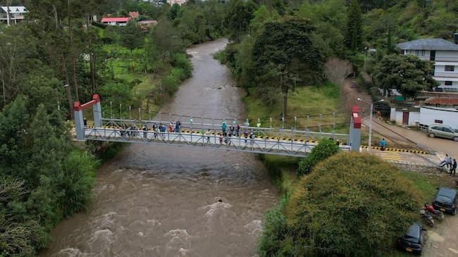 El puente Las Palmas conecta a los municipios de Jenesano y Ramiriquí en la provincia Márquez en Boyacá / Foto: Prensa Alcaldía de Ramiriquí.