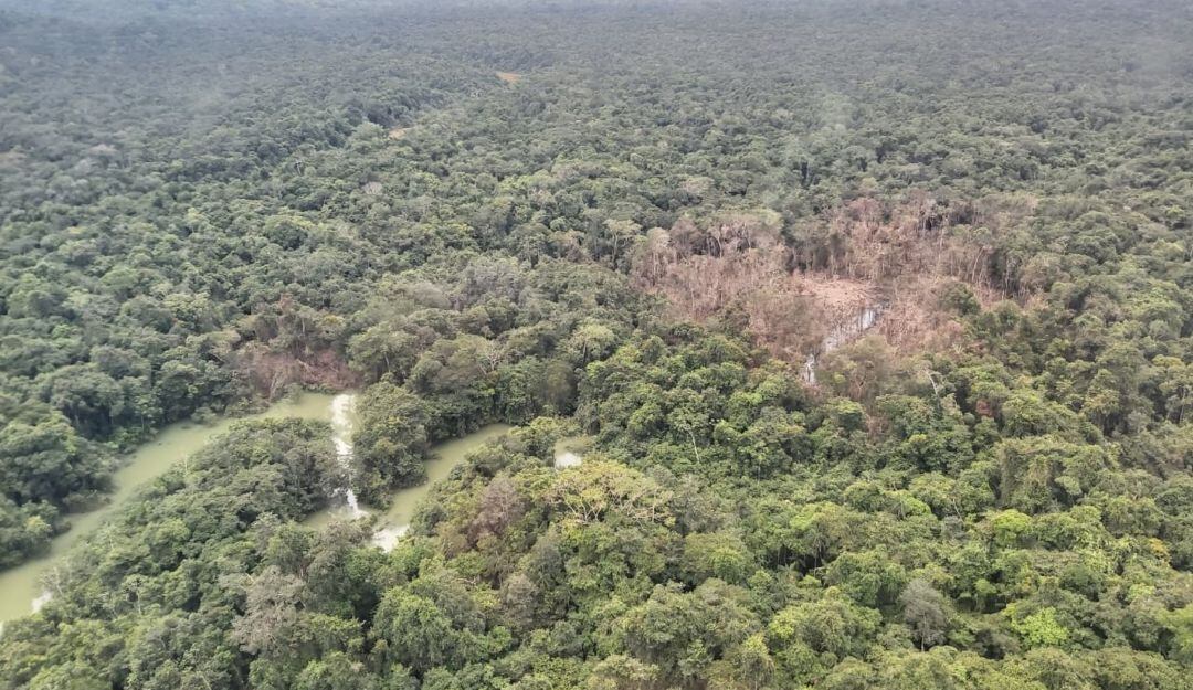 Foto de la zona de bombardeo en Guaviare contra las disidencias 