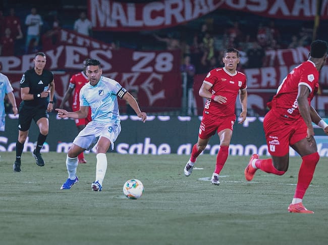 Falcao durante su duelo con Millonarios ante el América / Twitter: @MillosFCoficial.