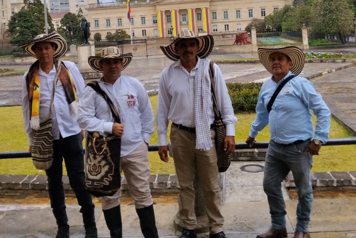 Campesinos de Palmor durante su visita a Bogotá para defender sus predios. Foto: Suministrada