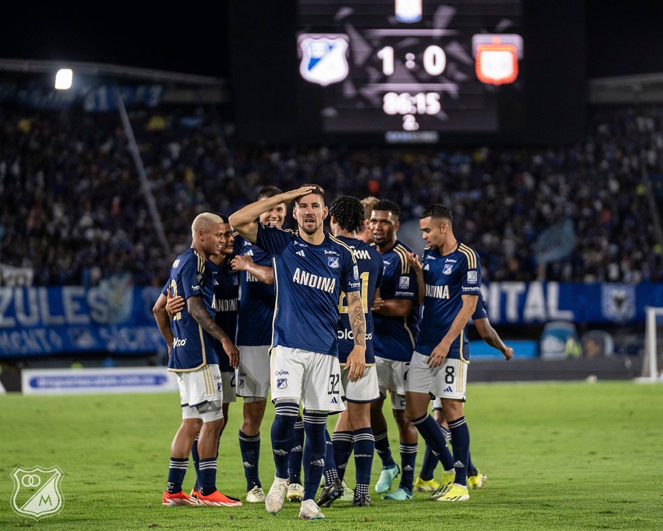 Santiago Giordana, delantero de Millonarios / Twitter: @MillosFCOficial.