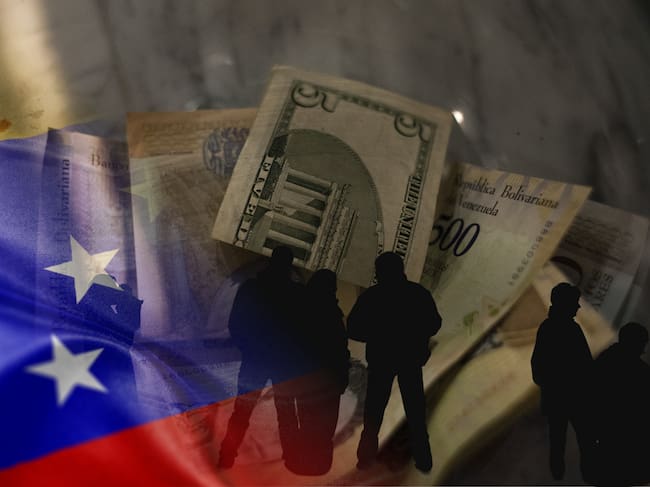 Imagen de los dólares y los bolívares tomada de Getty imagenes (Crédiro: Bloomberg Creative) // Imagen de la bandera de Venezuela tomada de Getty Imagenes (autor: Mariano Sayno) // Imagen de las personas tomada de Getty imagenes (Autor: Arctic-Images)