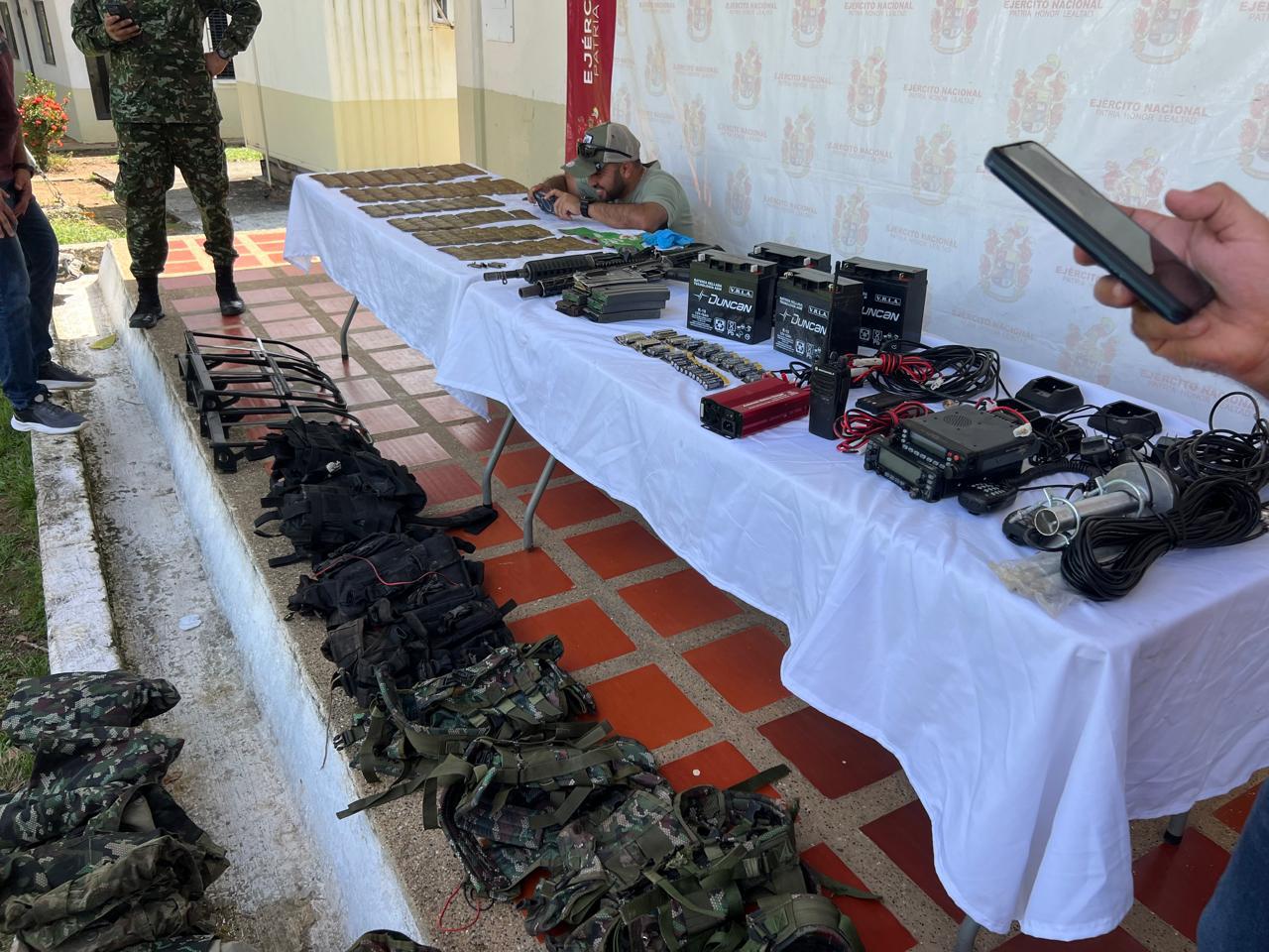 Material incautado durante el operativo en El Bagre- Antioquia