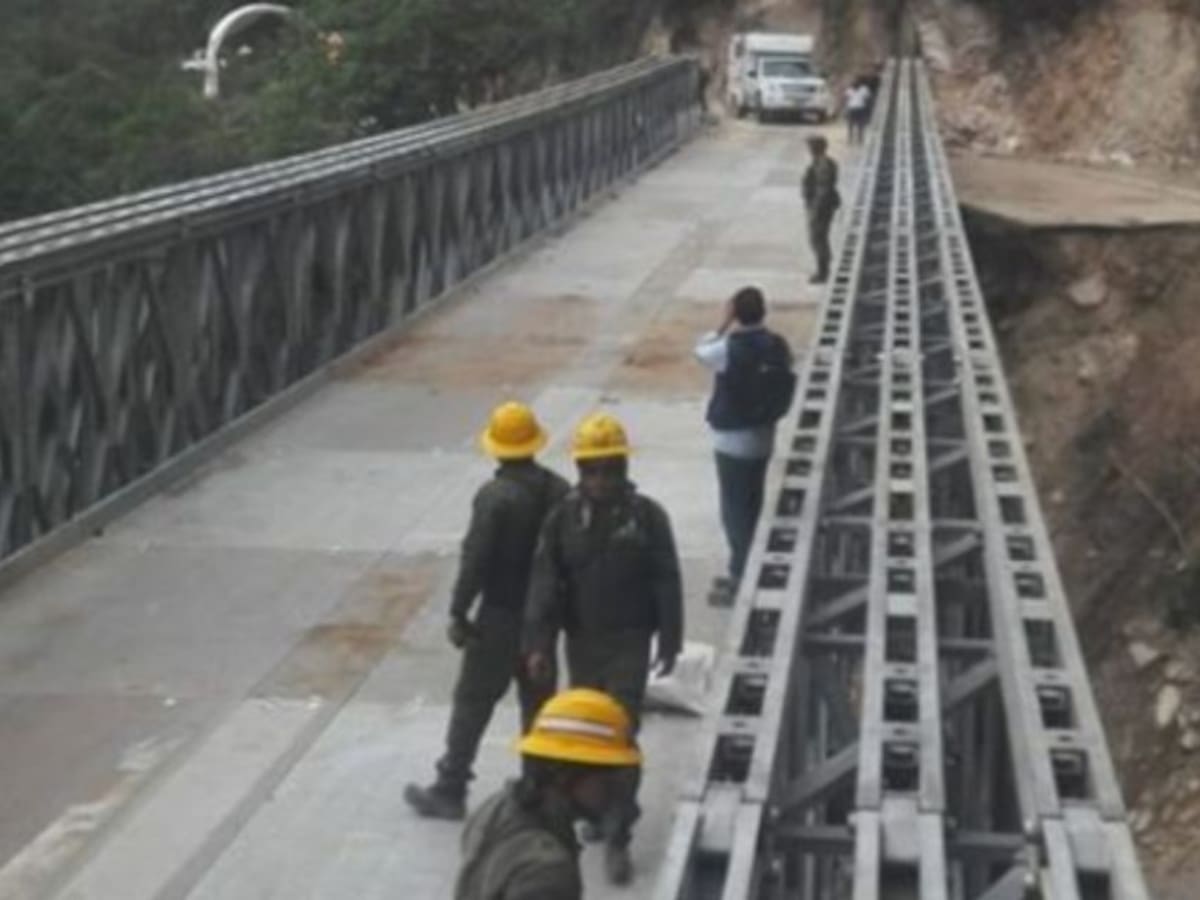 Quedó instalado el puente militar en la vía Curos Málaga