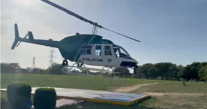 Helicóptero Halcón. Foto: captura de pantalla de video Policía de Barranquilla.
