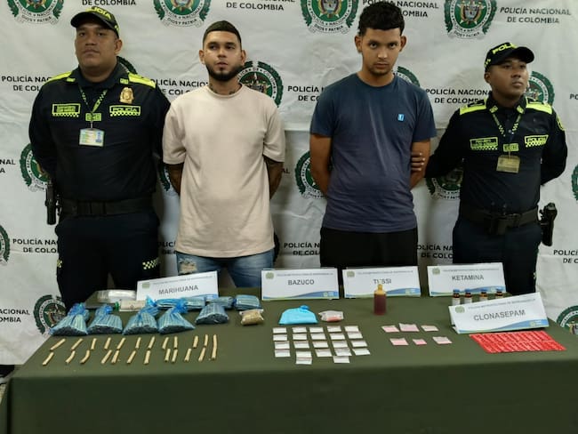 Los capturados. Foto: cortesía Policía de Barranquilla.