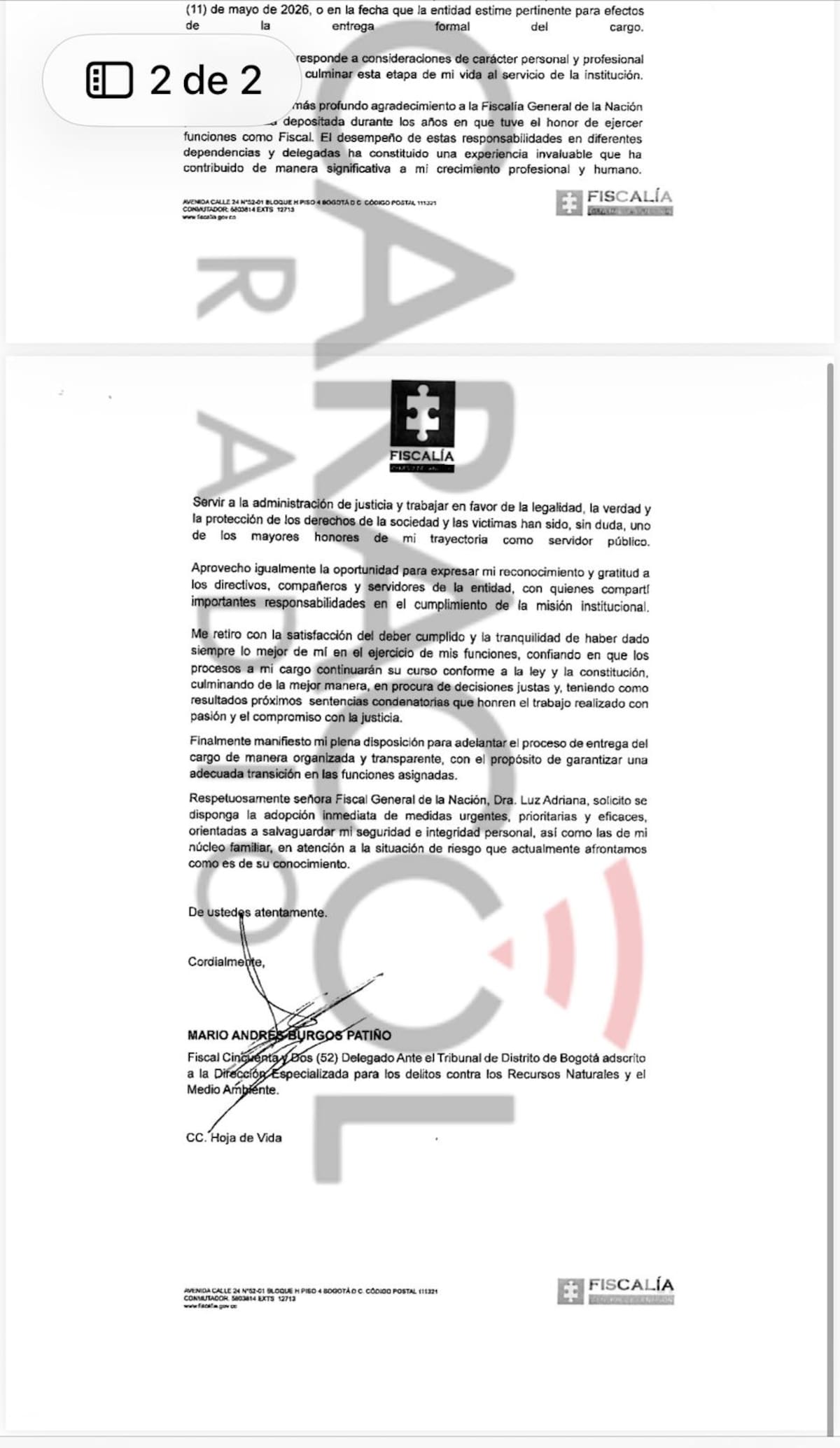 El fiscal que investigó a Nicolás Petro renuncia y pide protección por amenazas de muerte — image 6