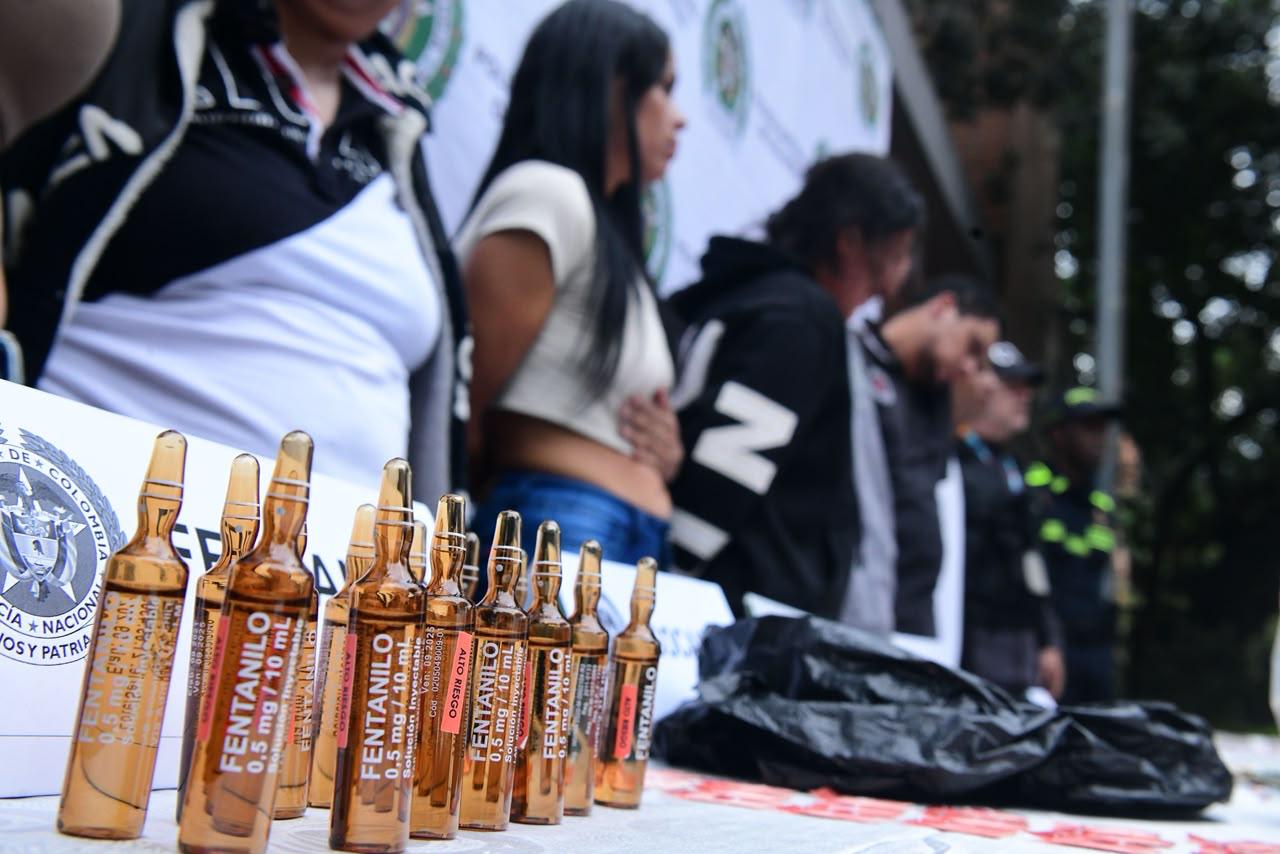 Capturas a integrantes de Caicedo por tráfico de estupefacientes en Medellín. Foto: Policía Meval.