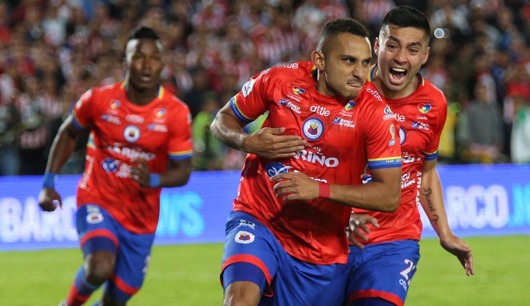 Ray Vanegas celebra el gol que el marcó al Junior en la final del 2019, donde posteriormente falló un lanzamiento desde el punto penal.