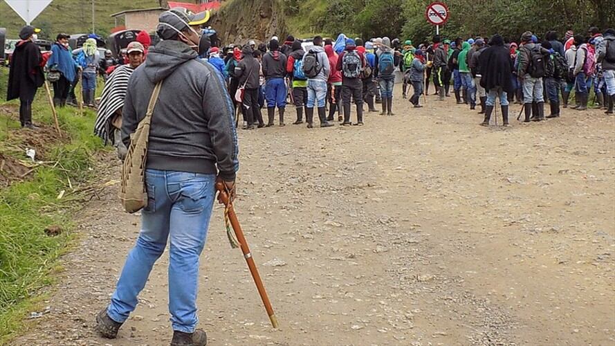 El Consejo Regional Indígena del Cauca advirtió que si el Gobierno Nacional no atiende las peticiones, la comunidad tomará las determinaciones en el punto de concentración. Foto: Colprensa