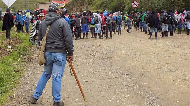 El Consejo Regional Indígena del Cauca advirtió que si el Gobierno Nacional no atiende las peticiones, la comunidad tomará las determinaciones en el punto de concentración. Foto: Colprensa