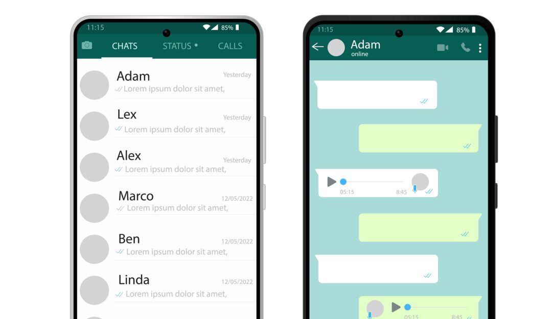 Interfaz de WhatsApp para dispositivos móviles