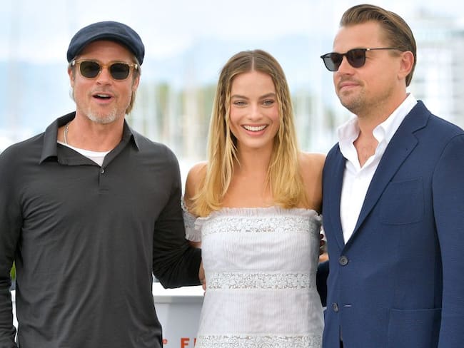 Brad Pitt, Leonardo DiCaprio y Margot Robbie 