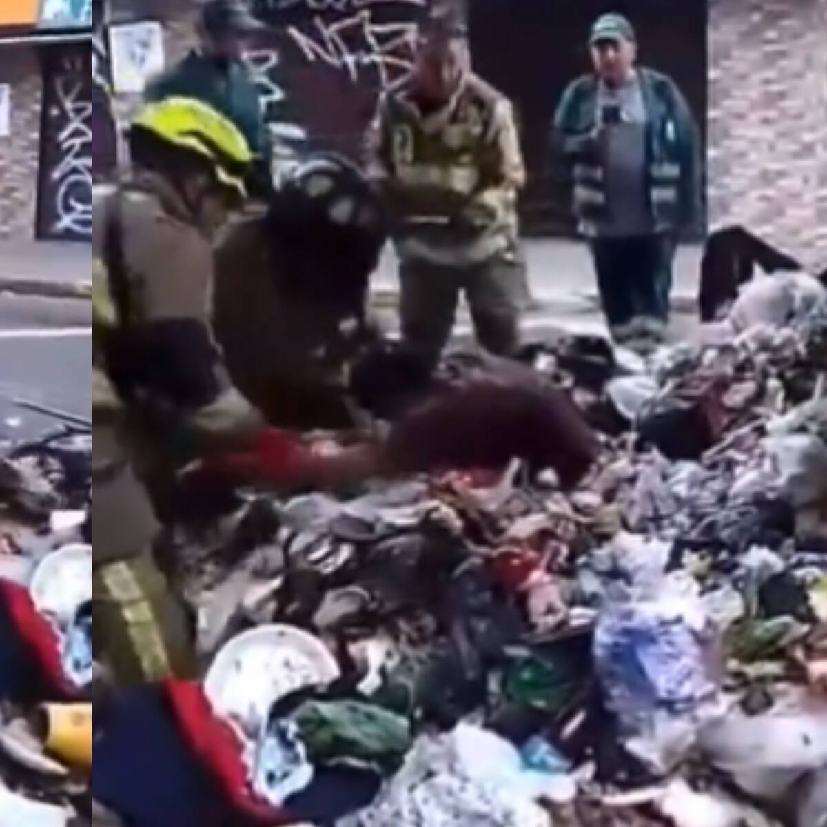 VIDEO: Un habitante de calle se salvó de morir en un camión compactador de basura en Bogotá