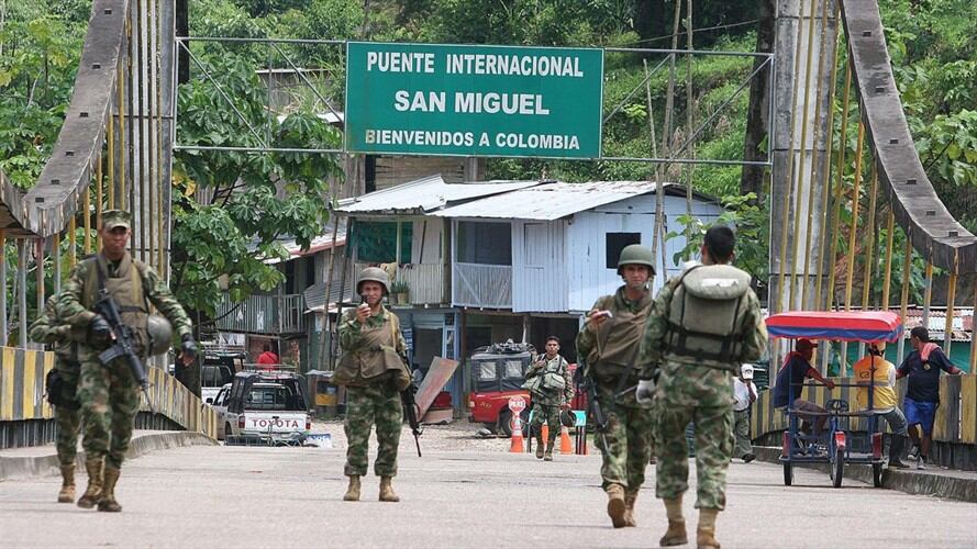 Frontera de Colombia con Ecuador. Foto: Colprensa.