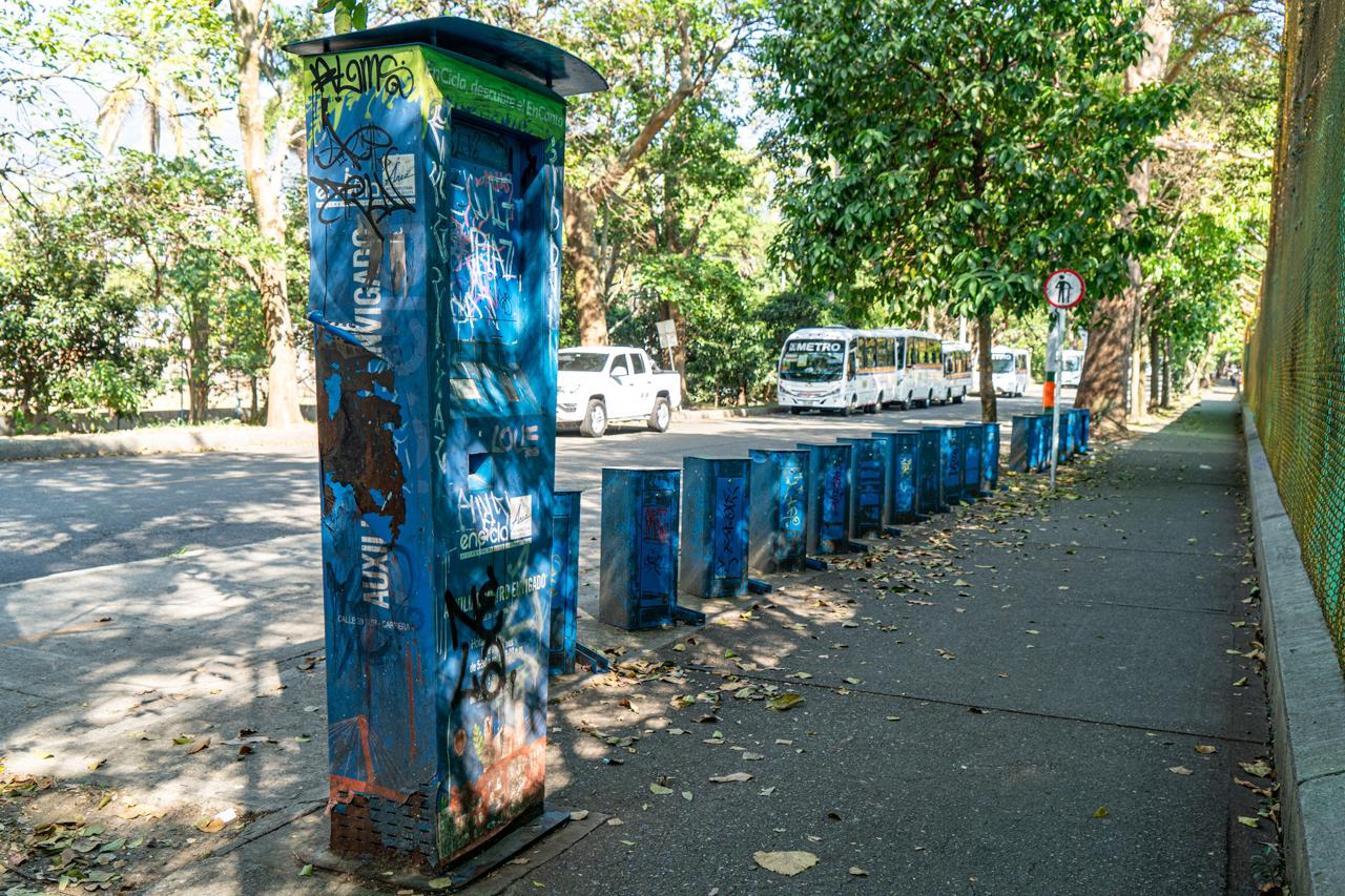 Estación de EnCicla vandalizada. Foto: Cortesía.