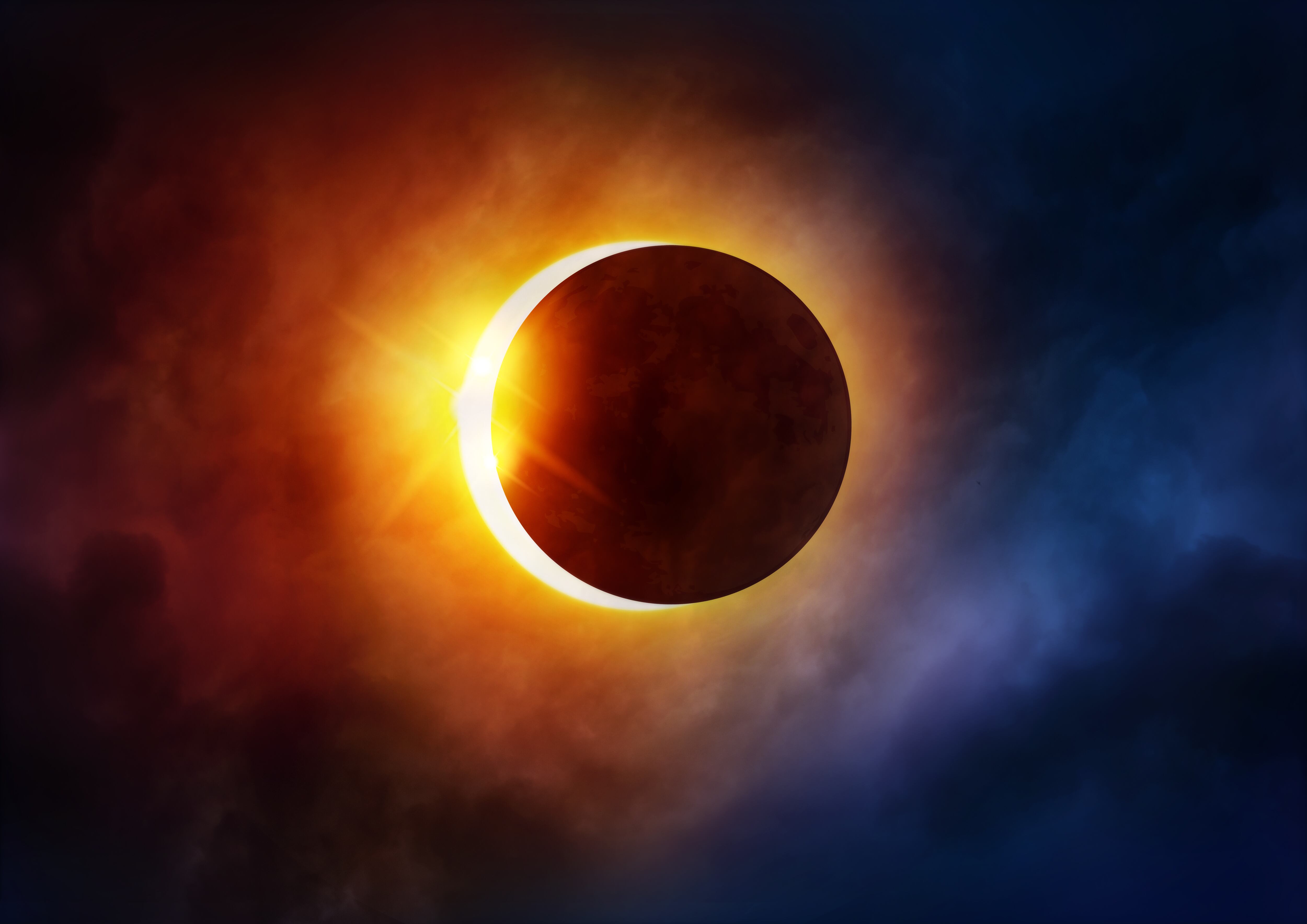 Eclipse solar (la luna moviéndose frente al sol) foto vía Getty Images.