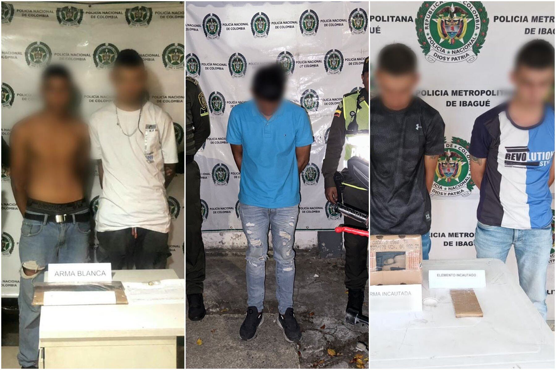 Capturas en flagrancia en Ibagué