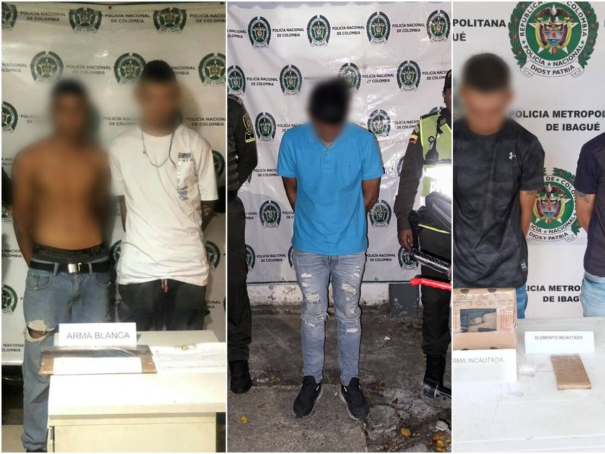 La Policía Metropolitana de Ibagué logró la captura de cinco personas en flagrancia