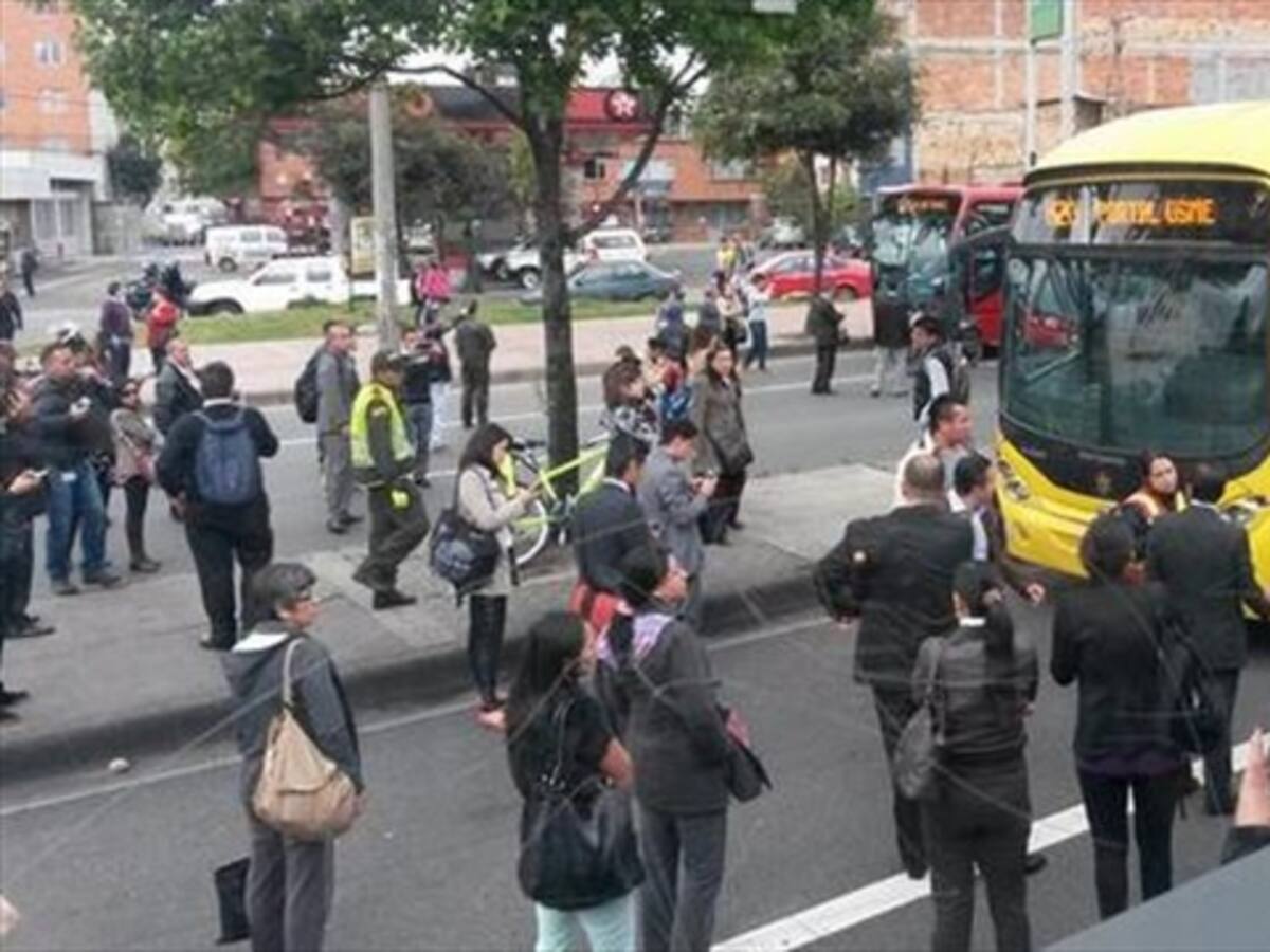 Levantan bloqueo a TransMilenio en la Calle 80, en Bogotá