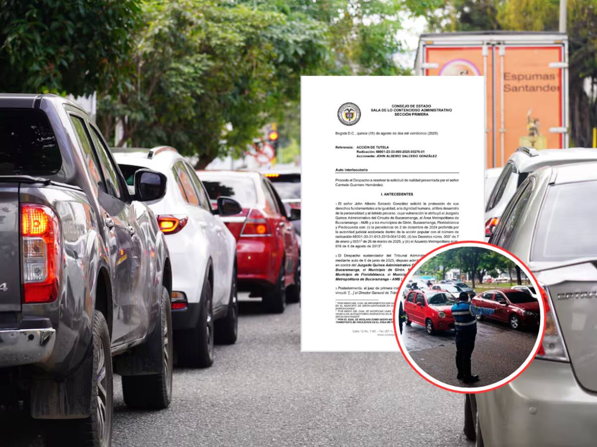 Vuelve el pico y placa a toda el área metropolitana de Bucaramanga este lunes 25 de agosto