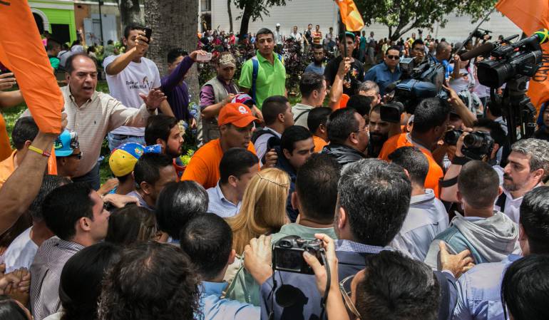 Seguidores del dirigente opositor Leopoldo López. 