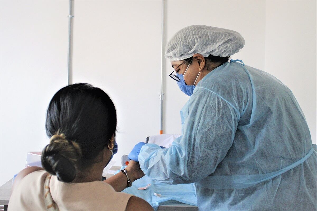 Toma de muestras biológicas realizada en Medellín los días 20 y 21 de mayo a familias buscadoras del Valle de Aburra. Foto: Cortesía UBPD