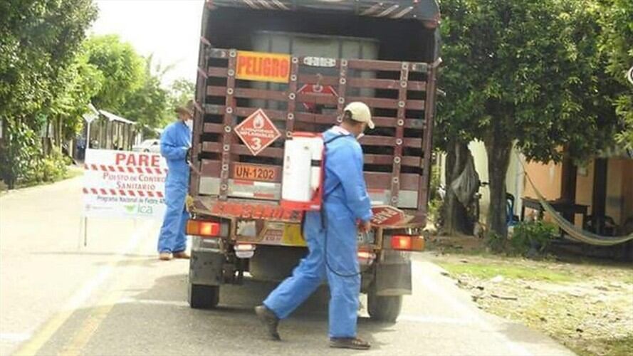 Fumigación por aftosa. Foto: Colprensa