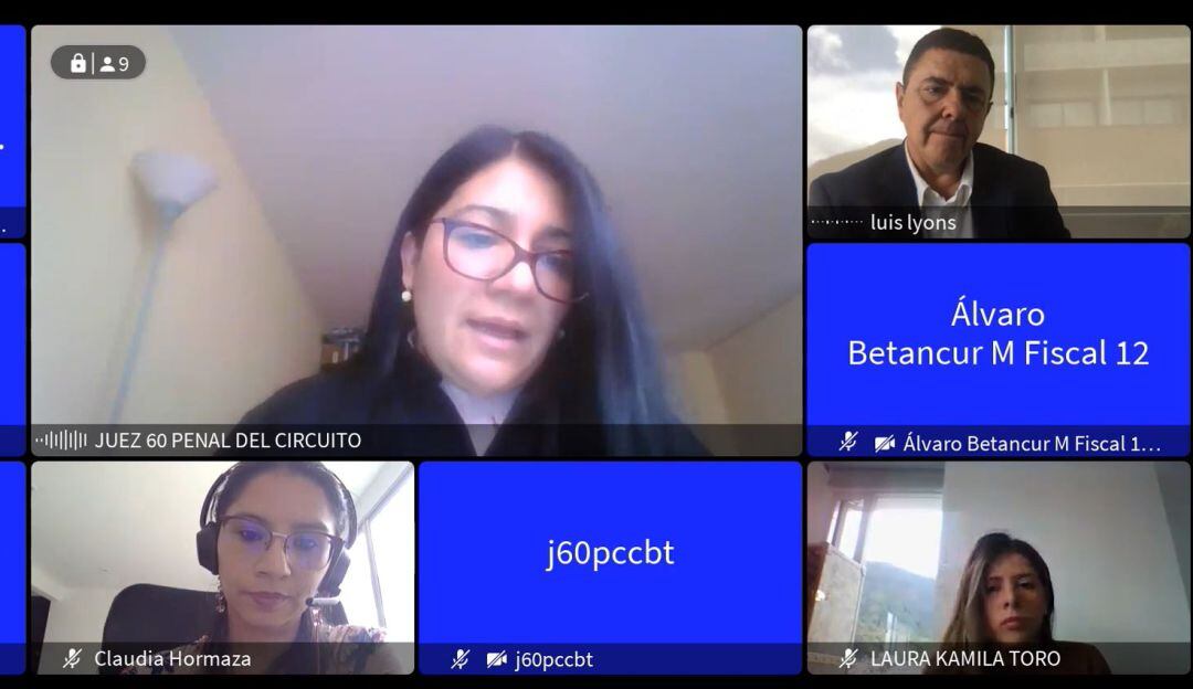 Foto tomada de la audiencia de acusación formal contra el abogado Luis Ignacio Lyons por el denominado 'Cartel de la Toga' 