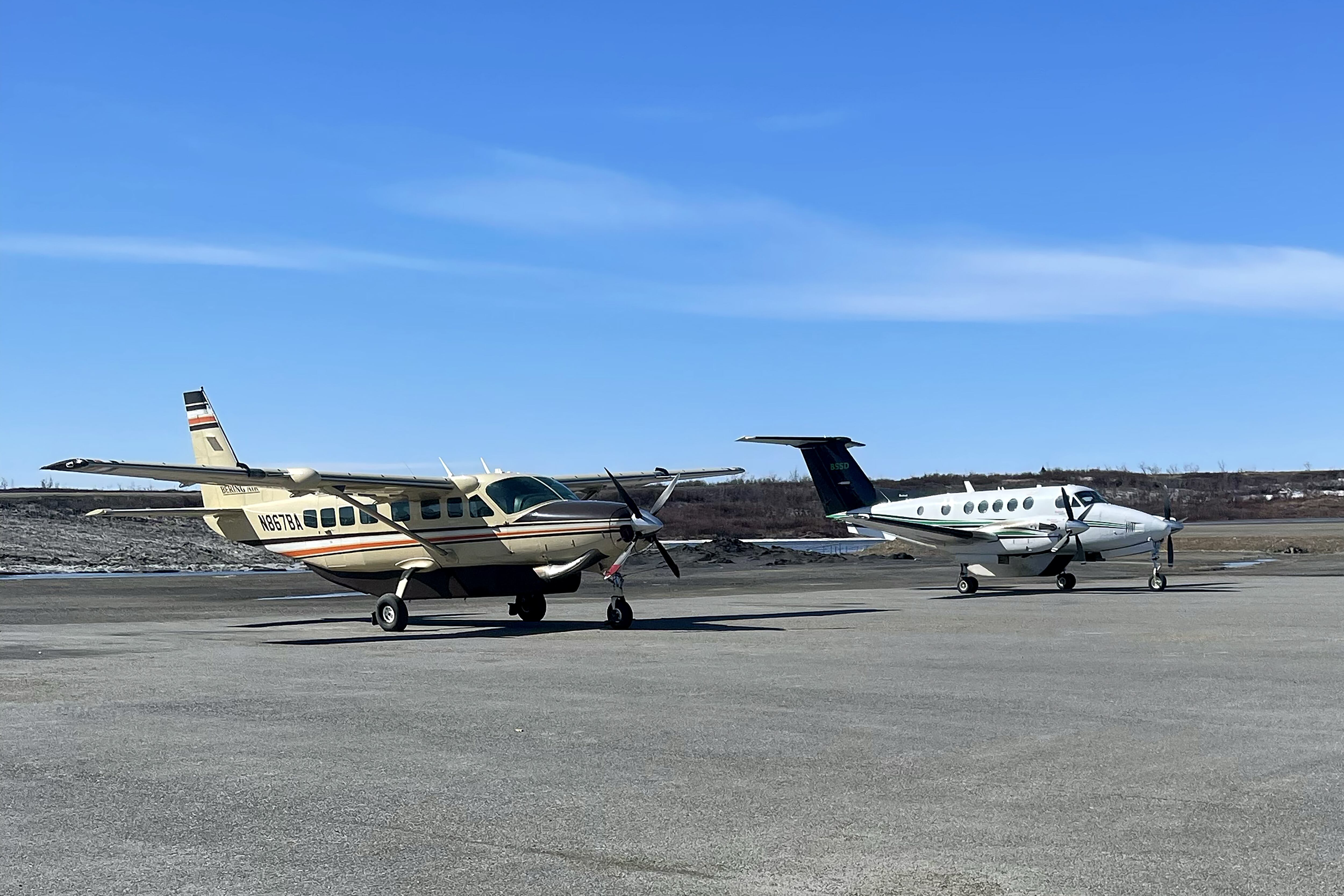 ALASKA, UNITED STATES - ARCHIVE: A file photo dated February 2, 2025 shows the Bering Air - Cessna 208Baircraft at Nome Airport in Alaska, United States. (Photo by Hasan Akbas/Anadolu via Getty Images)