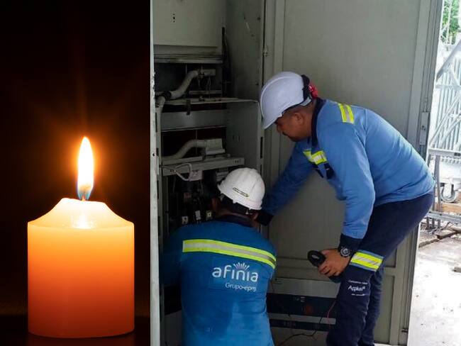 Corte de luz en Bolívar - Afinia haciendomantenimiento