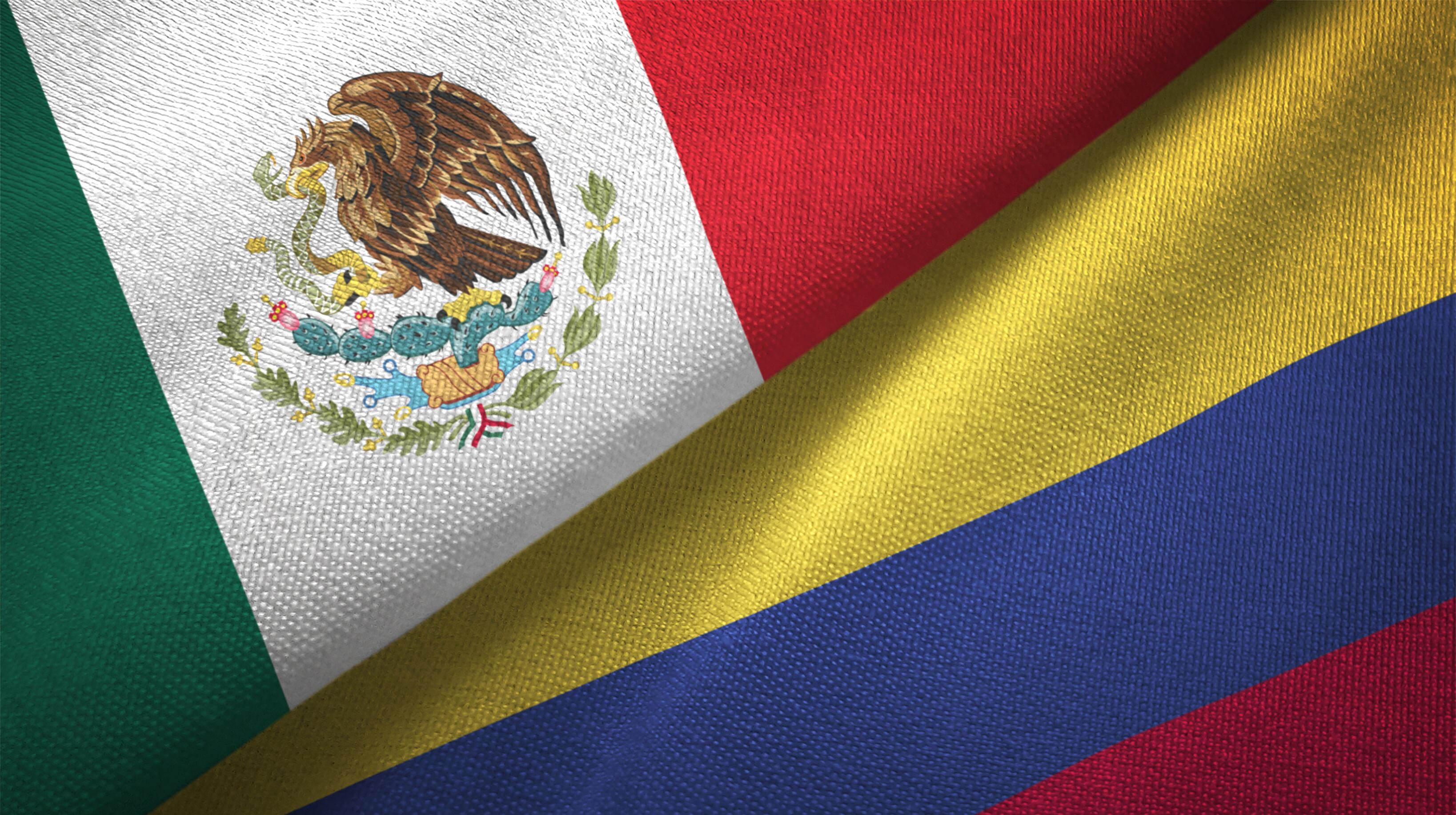 Banderas de Colombia y méxico imagen de referencia. Foto: Getty Images.