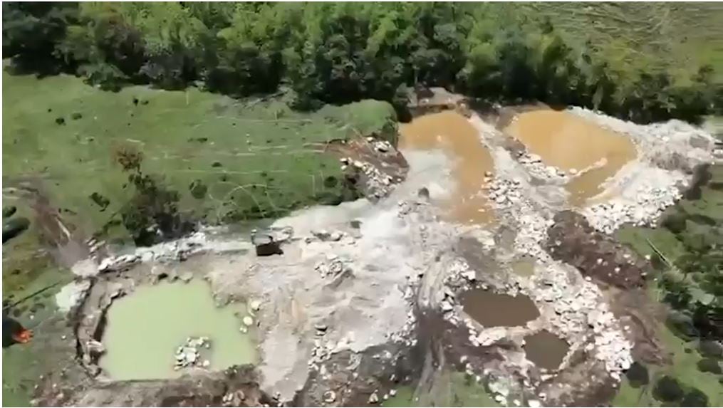 Minería ilegal en San Luis, Antioquia- foto Cuarta Brigada del Ejército