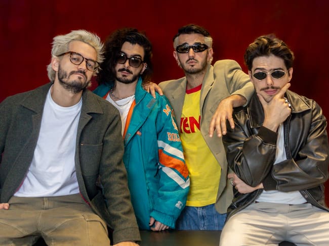 MADRID, SPAIN - MAY 10: The group Morat poses for Europa Press, May 9, 2025, in Madrid, Spain. Morat is a Colombian Latin pop band formed in 2011. In 2015 they became known with their song 'Mi Nuevo Vicio'. In 2023 they released the EP 'Antes De Que Amanezca', which they presented in their world tour 'Los estadios', in which the group toured 19 cities in 14 countries. They are currently working on their next project, which would be their fifth studio album, 'M5'. (Photo By Ricardo Rubio/Europa Press via Getty Images)