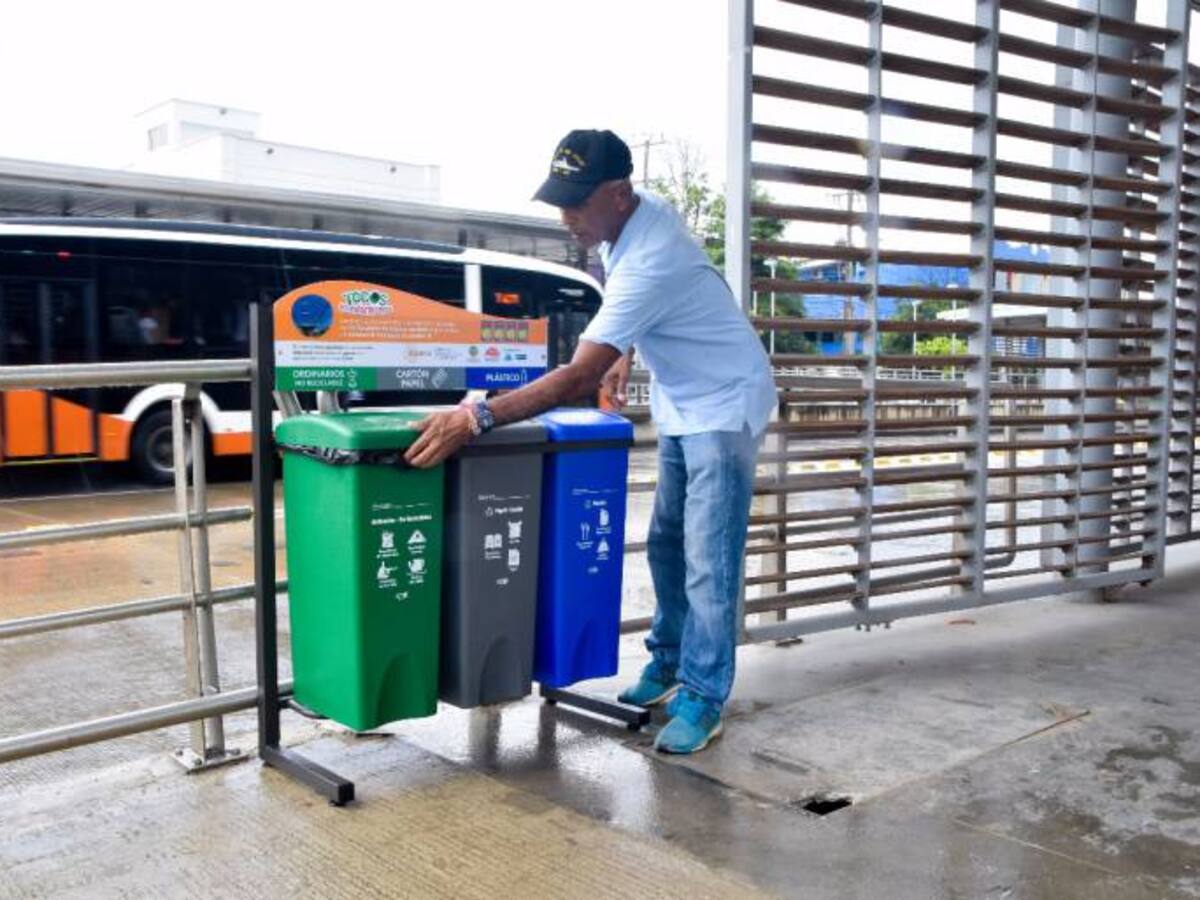 Transcaribe instaló puntos ecológicos en estaciones del SITM