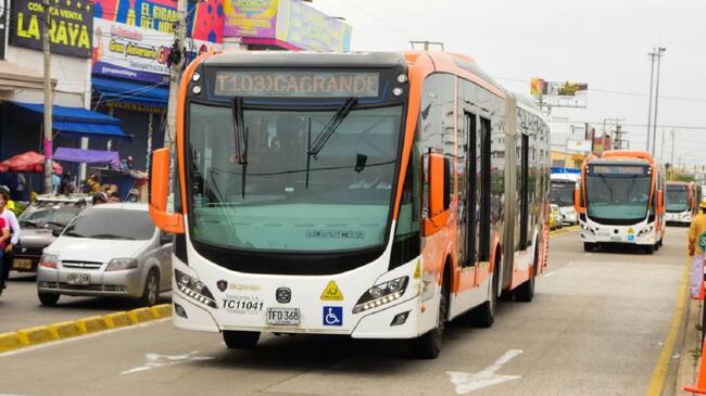 La ruta T103 Portal – Bocagrande, ahora funciona con buses articulados