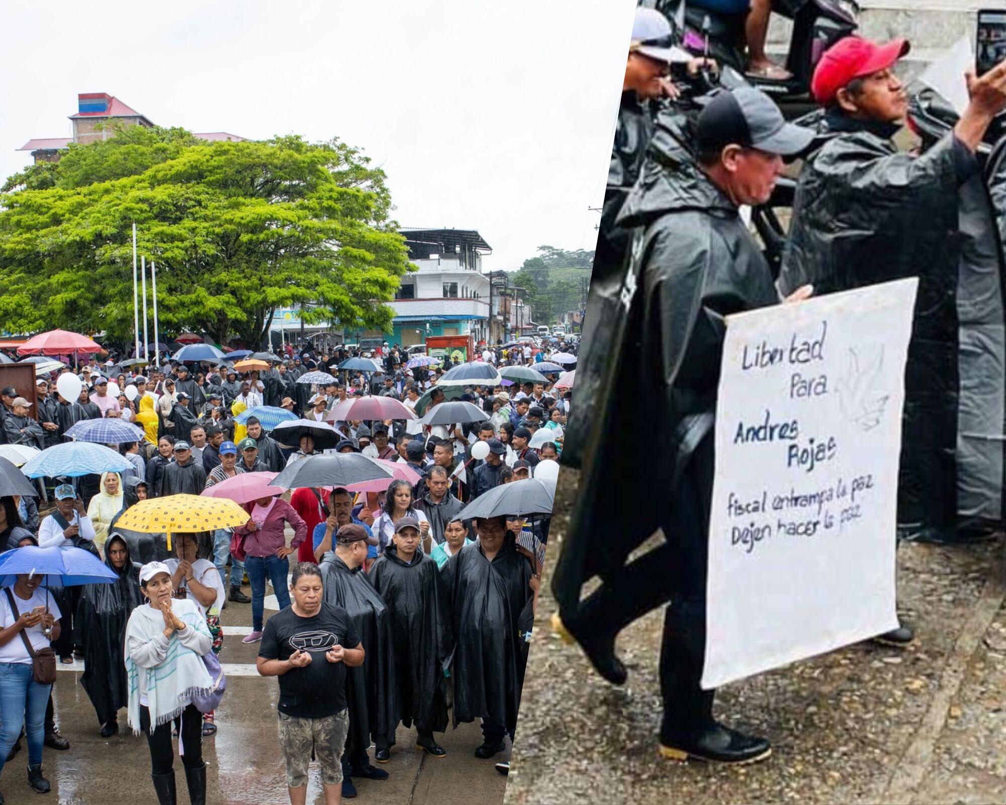 Por lo menos 5.000 personas se movilizaron en Puerto Asís pidiendo liberar a Andrés Rojas, quien fue capturado tras verificarse una orden de detención de parte de Interpol.
(Foto: Cortesía )